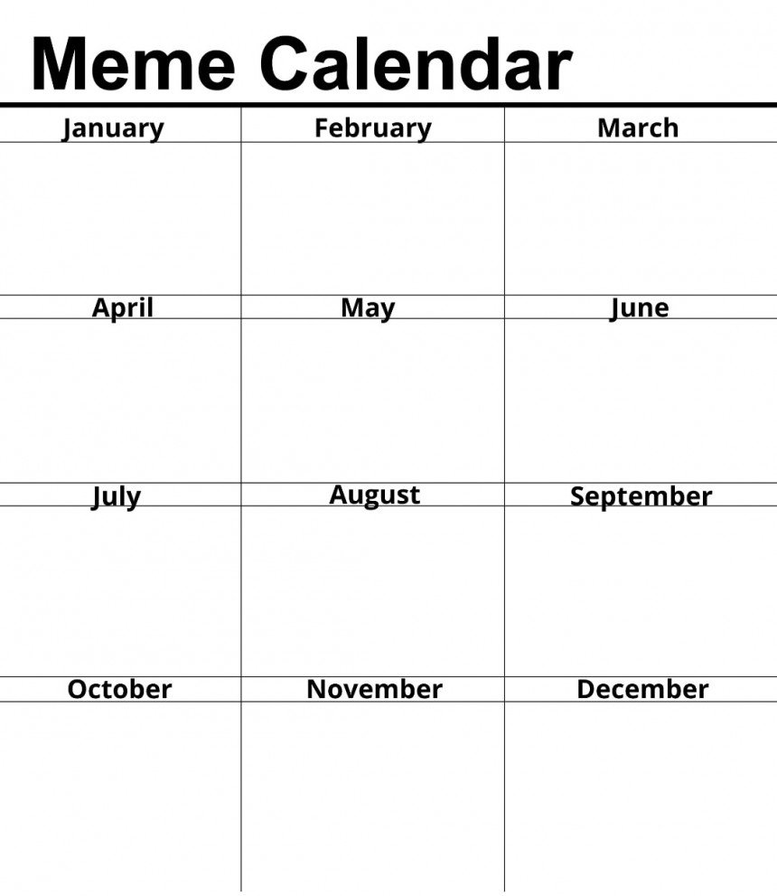 Meme Calendar Template